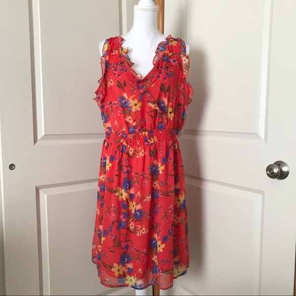 old navy red floral dress